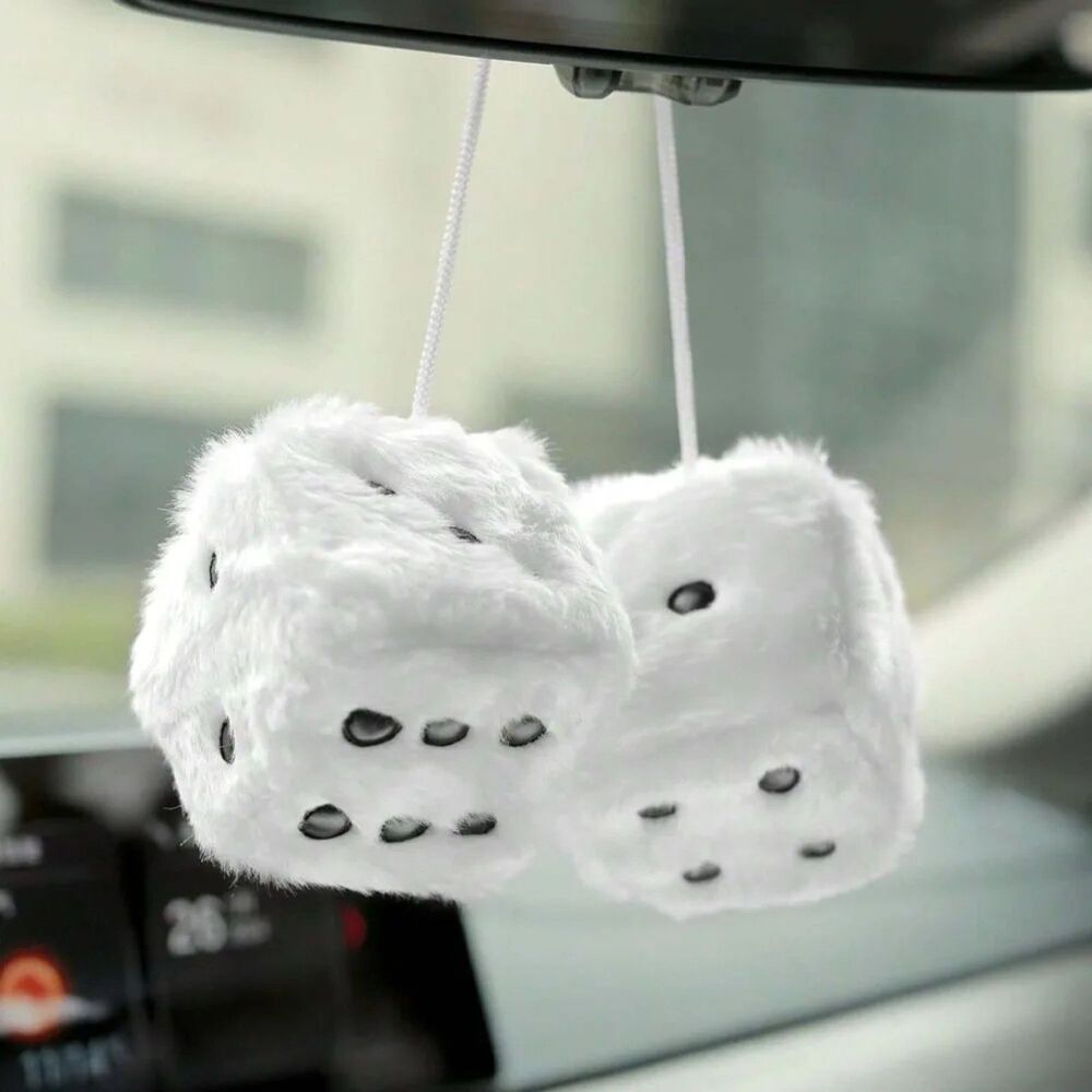 Y2K Retro Dice Design Car Hanging Ornament Mirror Hanging Accessories Decoration